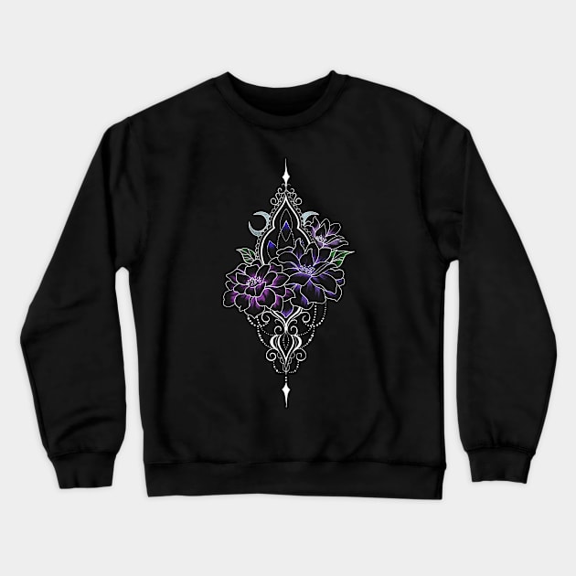 Negative Flowers Crewneck Sweatshirt by Chaos Bound Designs